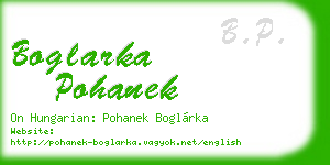 boglarka pohanek business card
